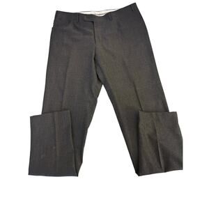 Canali Wool Dress Pants Charcoal Stretch Tailored Trousers 8R